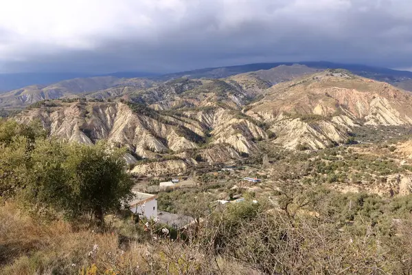 Alcolea yakınlarındaki manzara, Alpujarra 'daki küçük köy, Almerya, İspanya' daki Endülüs