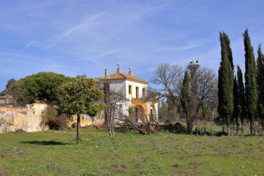 El Higueron, Cordoba, Endülüs İspanya - 14 Şubat 2025: İspanya 'da terk edilmiş ev
