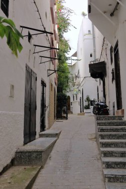 Tanca Cebelitarık Boğazı, Fas - 17 Şubat 2025: Eski Medine 'nin içinde, şehrin merkezinde