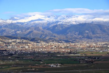Granada, Endülüs, İspanya üzerinde havadan panoramik bir manzara