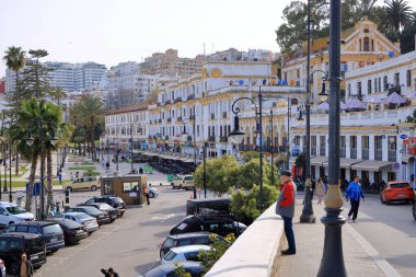 Tanca Cebelitarık Boğazı, Fas - 17 Şubat 2025: şehrin merkezindeki eski Medine civarında