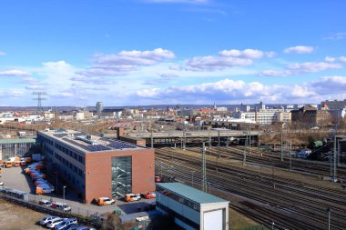 Dresden, Almanya 'da Saksonya - Şubat 02 2025: Dresden' den kuzeybatı şehrine bakın - Plauen