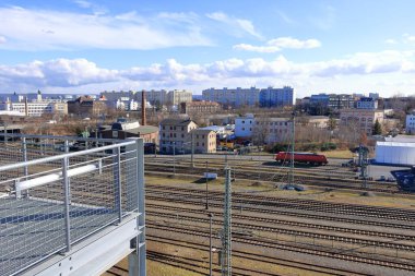 Dresden, Almanya 'da Saksonya - Şubat 02 2025: Dresden' den kuzeybatı şehrine bakın - Plauen