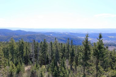 Gözetleme kulesinden Rozhledna Pajndl, Tisovsky Vrch, Bohemya 'da Nejdek Karlovy Vary, Karlsbad, Çek Cumhuriyeti' nde Carlsbad