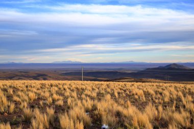 Bolivya 'da Potosi ve Uyuni arasındaki karayolu boyunca kaya oluşumları