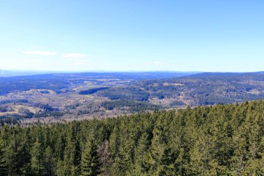 Gözetleme kulesinden Rozhledna Pajndl, Tisovsky Vrch, Bohemya 'da Nejdek Karlovy Vary, Karlsbad, Çek Cumhuriyeti' nde Carlsbad