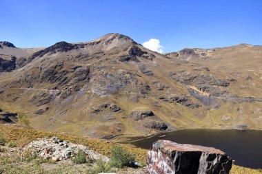 Bolivya 'da La Paz yakınlarında Laguna ve Represa Incachaca, Reservoir ve Baraj