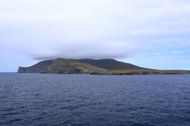 a view to the Island Foula in the Shetland archipelago of Scotland from the sea