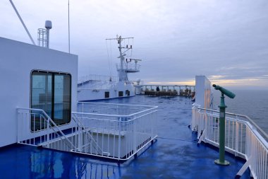 the Beautiful seascape of the Atlantic Ocean - waves and sky with clouds in beautiful lighting