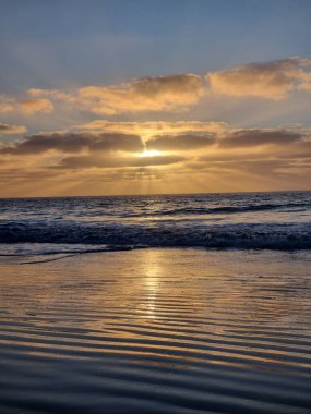 Tenerife Kanarya Adası İspanya 'da Atlantik Okyanusunda Güneş Batıyor