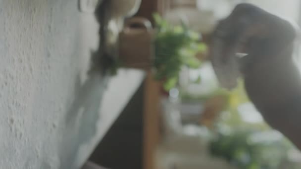 Vertical Close Shot Unrecognizable Woman Rolling Dough Kitchen Table — Stock Video