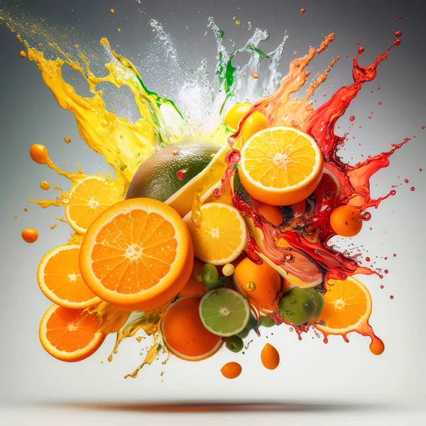 Exotic fruits, fruit levitation, fruit juice splashes, unusual photos, homemade food,