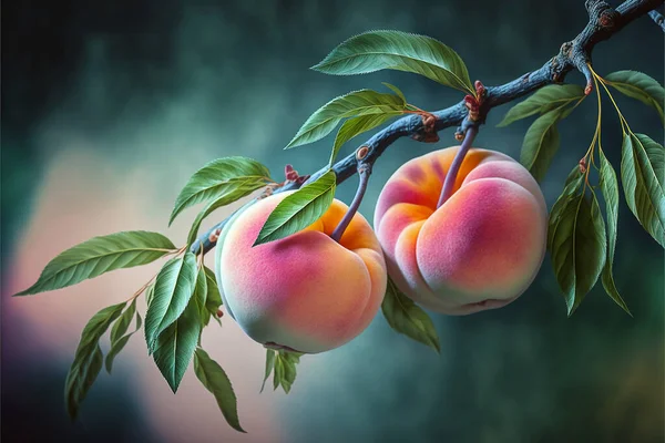 Ripe peaches, a beautiful background, for vegetarians, beautiful photo.
