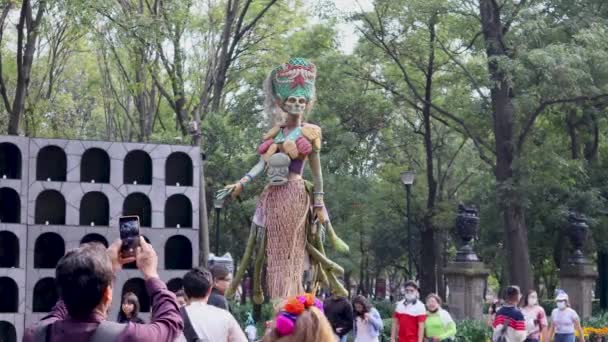 Mexikóváros Mexikó 2022 November Chapultepec Erdő Látogatói Halál Napján Ahol — Stock videók