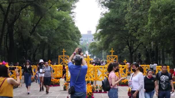 Mexico City Mexiko Listopad 2022 Rodiny Navštěvující Les Chapultepec Během — Stock video