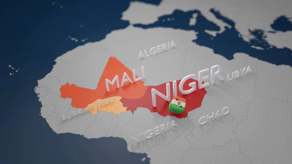 Niger Map Crisis Understanding Current Situation — Stock Photo, Image