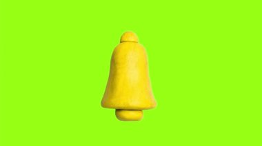 Çan simgesi hareketli grafik şablon klipsi. Çan Bildirimi (Krom anahtar arka plan yeşil ekran). Plasticine 'in hareket videosunu durdur.