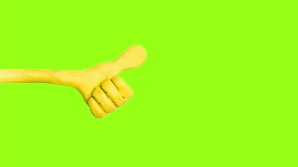 Hand Gebaren Animatie Van Bewegende Hand Als Geïsoleerd Chroma Toets — Stockvideo