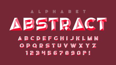 Original characters design, chisel alphabet style, letters and numbers. Vector characters.