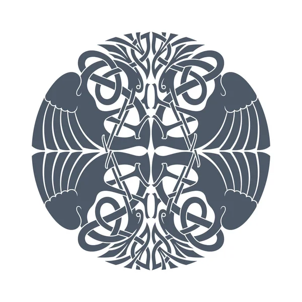 Nudo Círculo Céltico Vectorial Adorno Étnico Diseño Geométrico — Archivo Imágenes Vectoriales