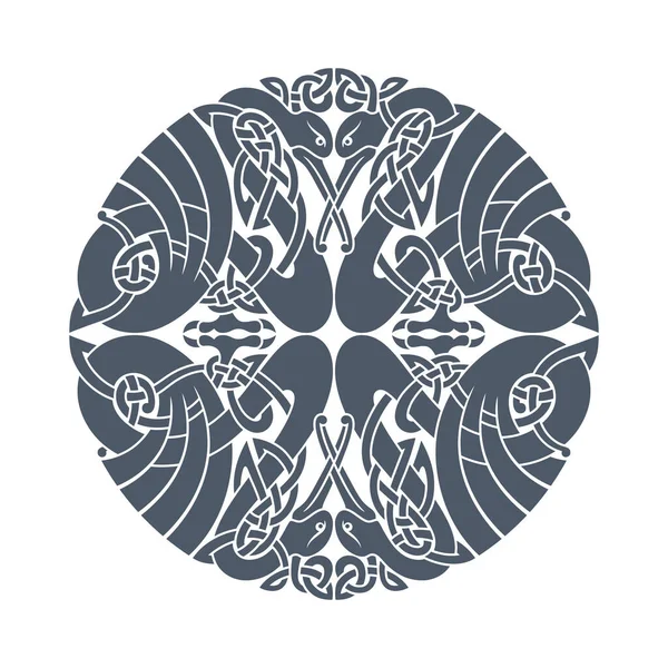 Nodo Circolare Celtico Vettoriale Ornamento Etnico Design Geometrico — Vettoriale Stock