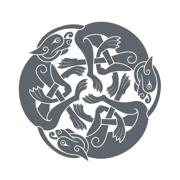 ベクトル細胞円状の結び目 民族の装飾品 幾何学的デザイン — ストックベクタ