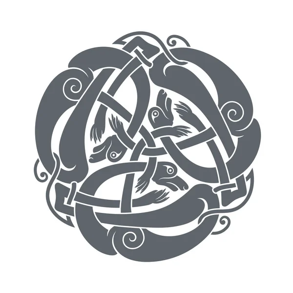 Векторный Кельтский Круговой Узел Этнические Украшения Геометрический Дизайн — стоковый вектор