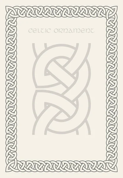 Nudo Celta Marco Trenzado Ornamento Borde Tamaño Rectange Ilustración Vectorial — Archivo Imágenes Vectoriales