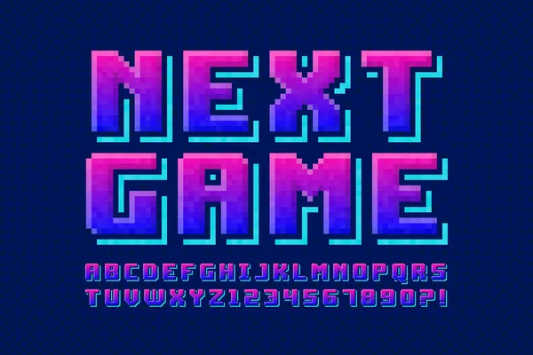 Pixel Vector Alphabet Design Stylized Bit Games High Contrast Sharp — Stockvector