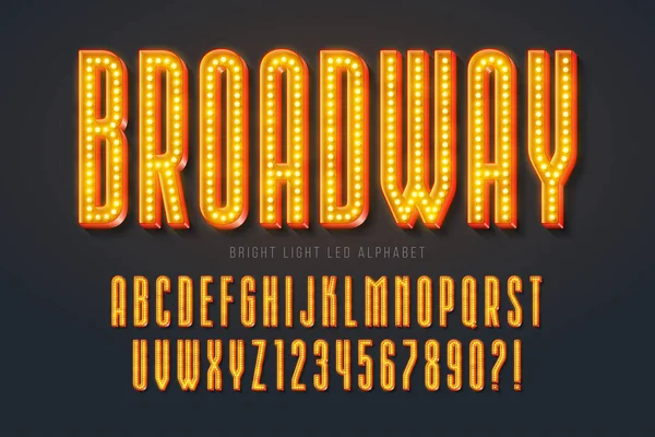 Retro Show Alphabet Design Cabaret Led Lamps Letters Numbers Original Ilustracja Stockowa