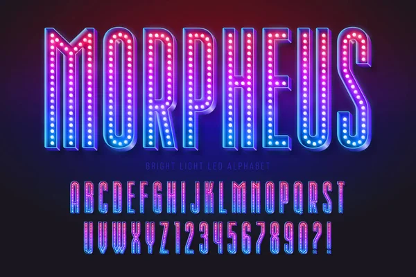Retro Show Alphabet Design Cabaret Led Lamps Letters Numbers Original Royalty Free Stock Ilustrace