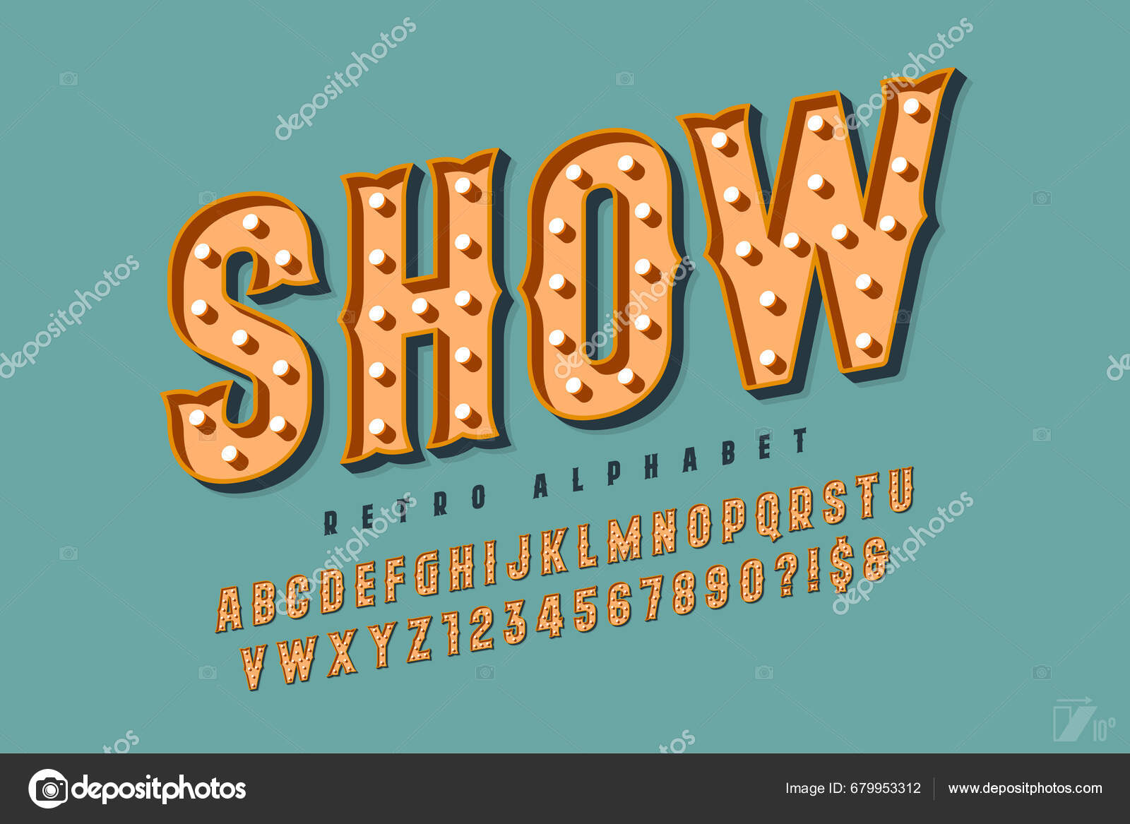 Retro Circus Alphabet Design Cabaret Led Lamps Letters Numbers Original