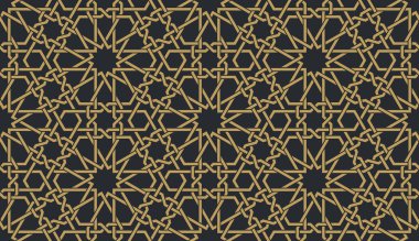 Otantik Arap tarzında kusursuz geometrik desen. Vektör illüstrasyonu