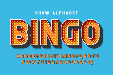 Modern parlak ışıklar alfabe tasarımı, kabare, Peri LED lambaları harfler ve sayılar. Asıl tasarım