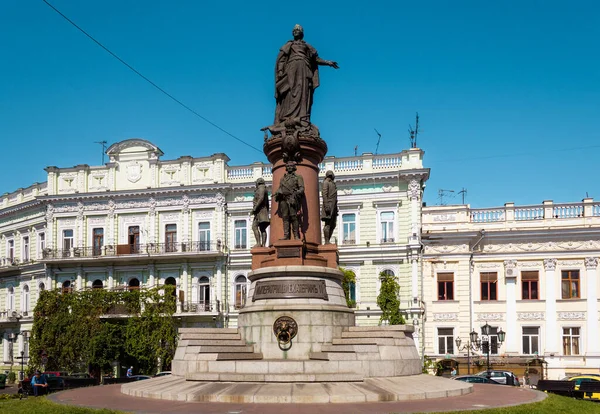 Monumento Imperatriz Catarina Odessa Vista Geral Praça — Fotografia de Stock