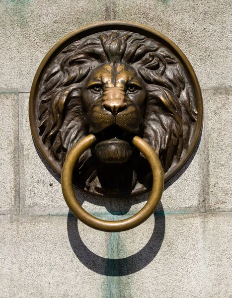 敖德萨的凯瑟琳女王纪念碑 底部的青铜狮子 — 图库照片
