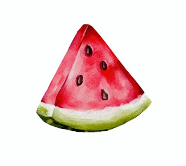 Beyaz arkaplanda karpuz rengi