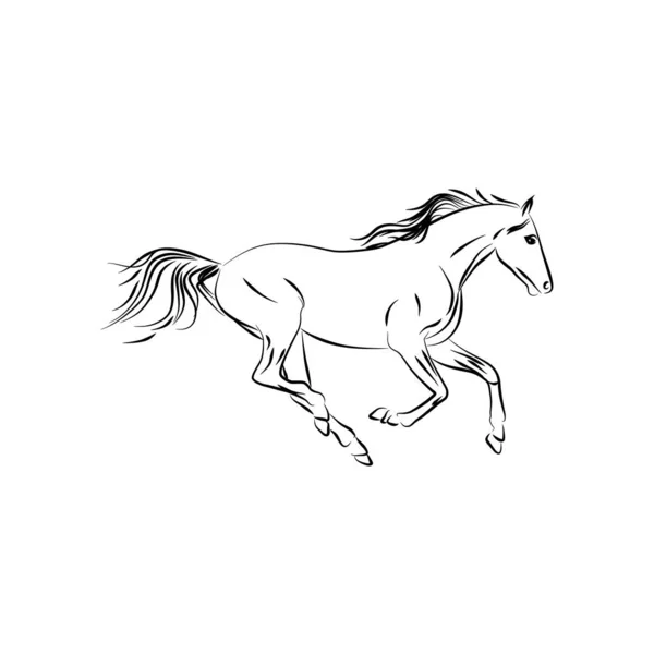 Linje Smidig Konst Häst — Stock vektor