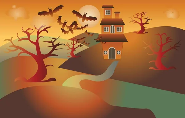 Illustration Vectorielle Fantôme Magique Halloween Fond — Image vectorielle