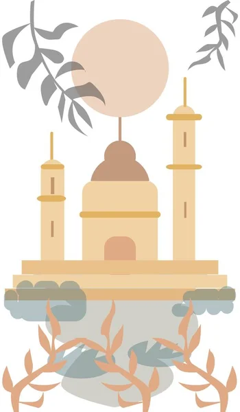 Antecedentes Mezquita Moderno Vector Minimalista Ilustración — Vector de stock