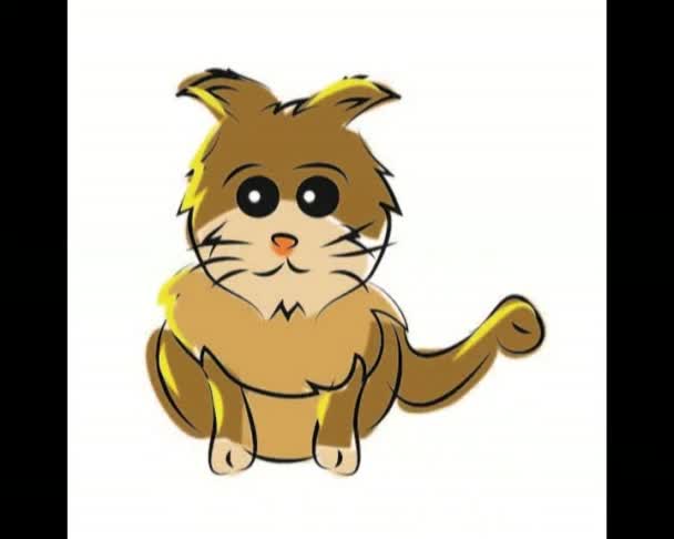 Dibujos Animados Cat Animación Personajes — Vídeos de Stock