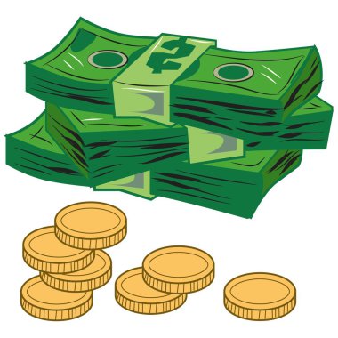 Para Para Para Ödeme Dolar Bozuk Para Değiştirme Vektörü İllüstrasyonu