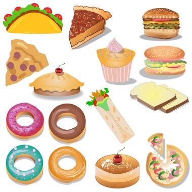 Pasta Fırını Set Vektörü ve İllüstrasyonu