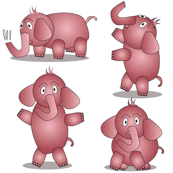 Elephant Cartoon Character Vector Illustration — Archivo Imágenes Vectoriales