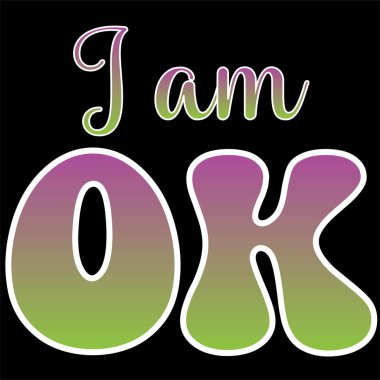 Ben OK İmza T-Shirt Grafik Tasarım Tipografi Vektörü