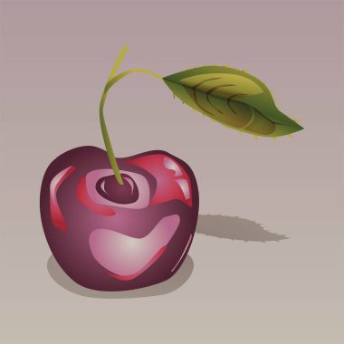 Taze ve Lezzetli Kırmızı Kiraz illüstrasyonu