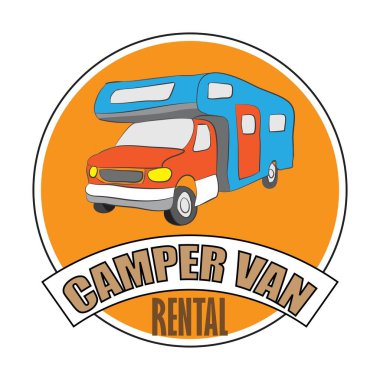 Kamp Van İllüstrasyonu ve Vektör İşareti