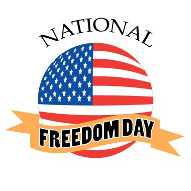 Ulusal Özgürlük Günü İşaret ve Rozet Vektörü
