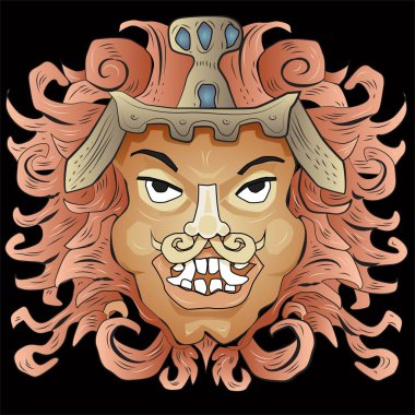 Kabile Geleneksel Maske Vektörü İllüstrasyonu