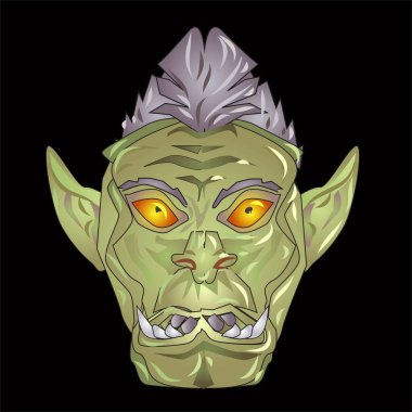 Canavar Baş Maskesi Vektör İllüstrasyonu